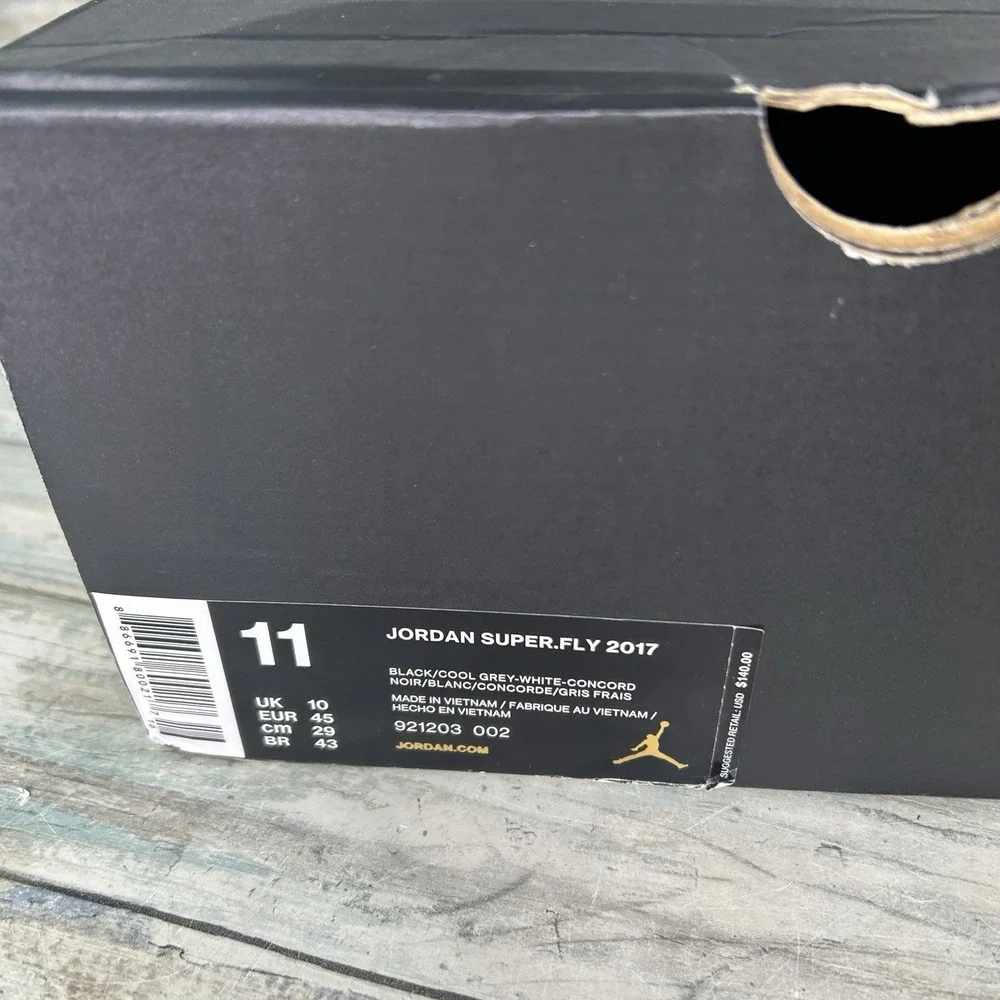 Nike Mens Air Jordan Superfly 2017 Sneakers Leather‎ Size US 11 Black